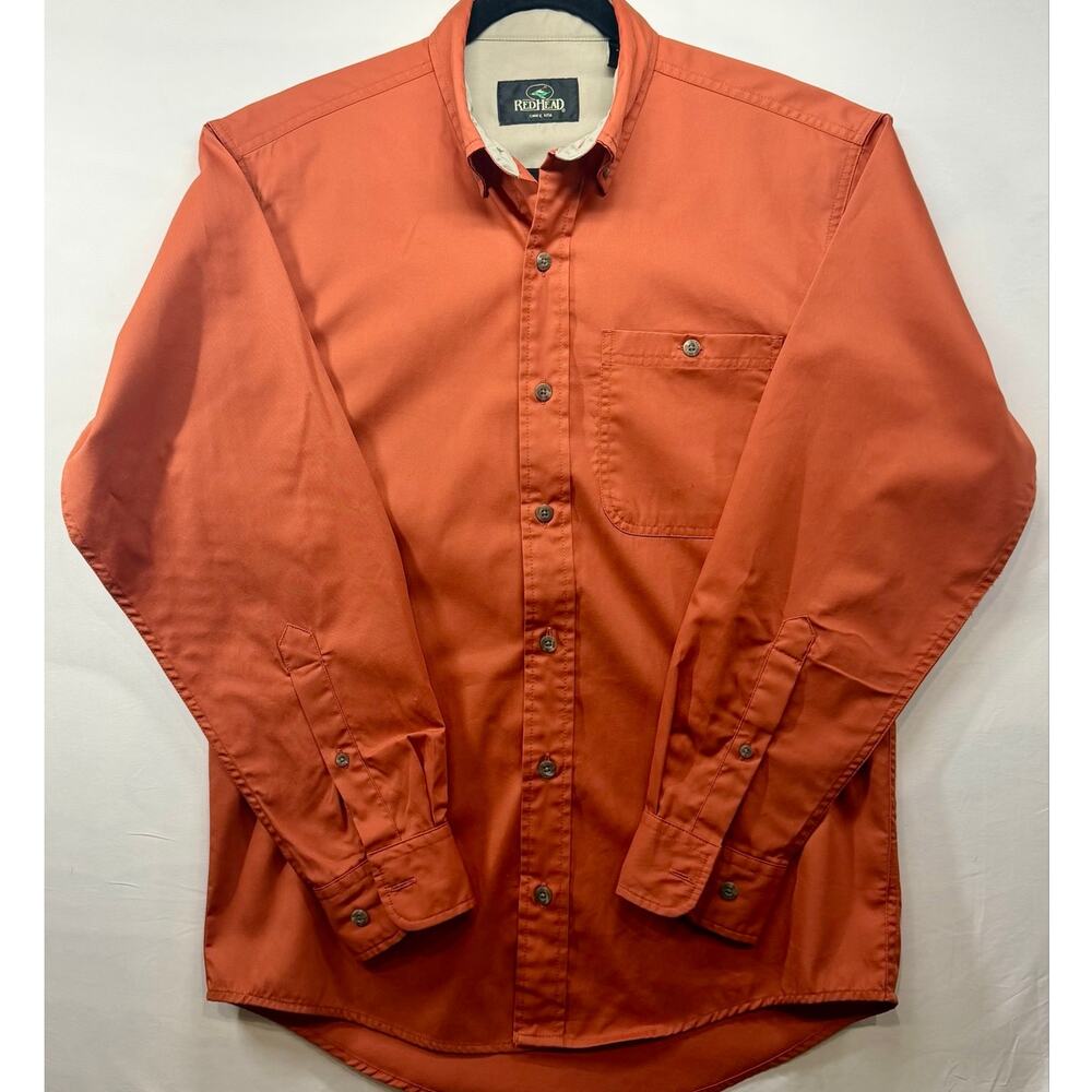 RedHead Burnt Orange Long Sleeve Button Up Shirt Hunting - Men's Small